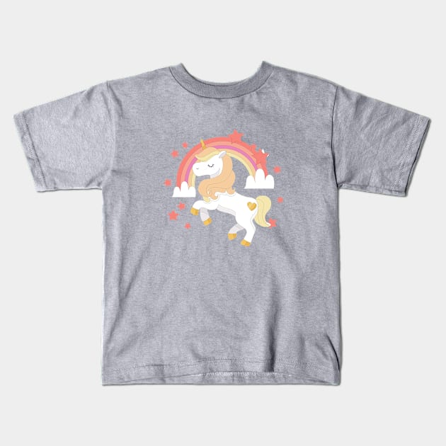 Unicorn Doodle Kids T-Shirt by florya